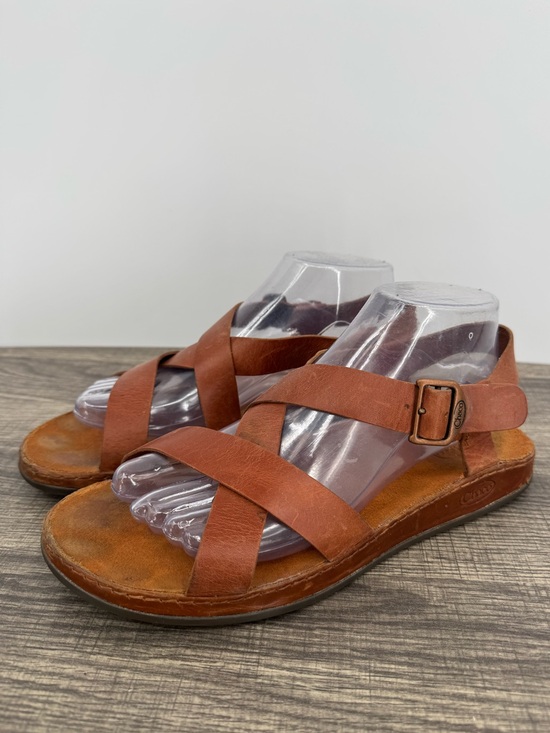 Chaco Shoes - Chaco Wayfarer Rust Brown Leather Womens Straps Buckle Sandals